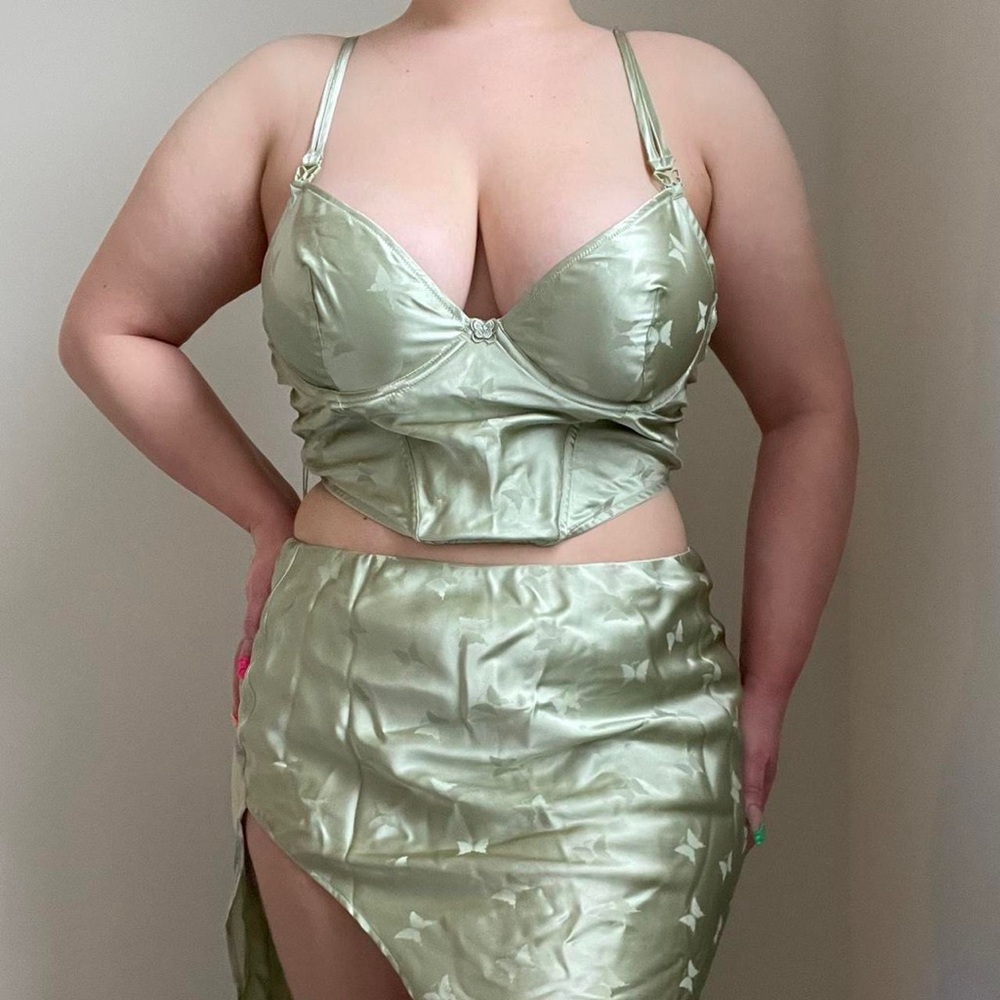 Voight by Valentina Ella Bustier and Skirt Set in Sage